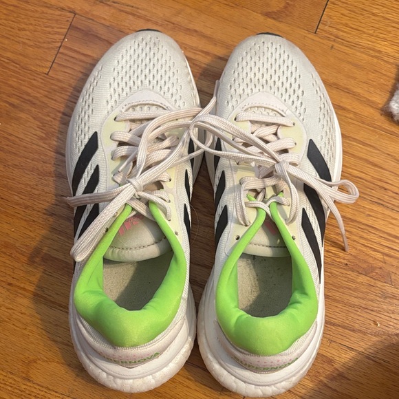 Adidas White and Neon Green Running Shoes - Picture 1 of 4